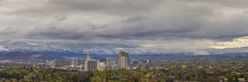 Reno skyline (mountains behind)