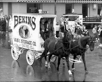 Horse-Drawn Bekins Buggy in Disneyland